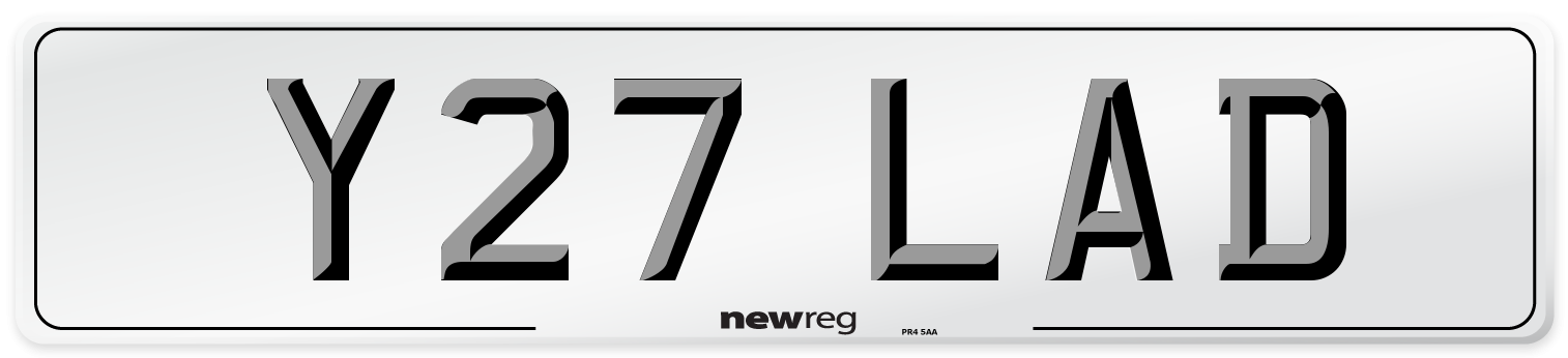 Y27 LAD Front Number Plate