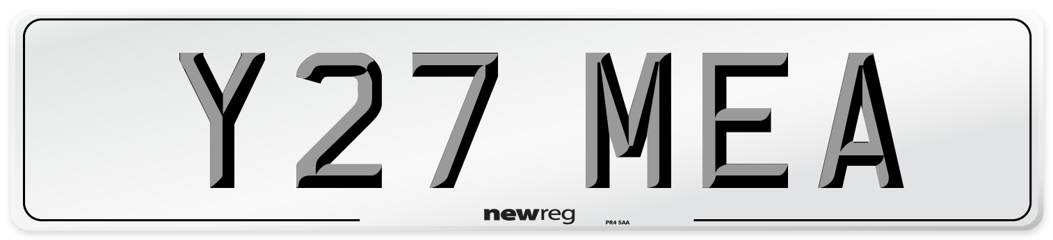 Y27 MEA Front Number Plate