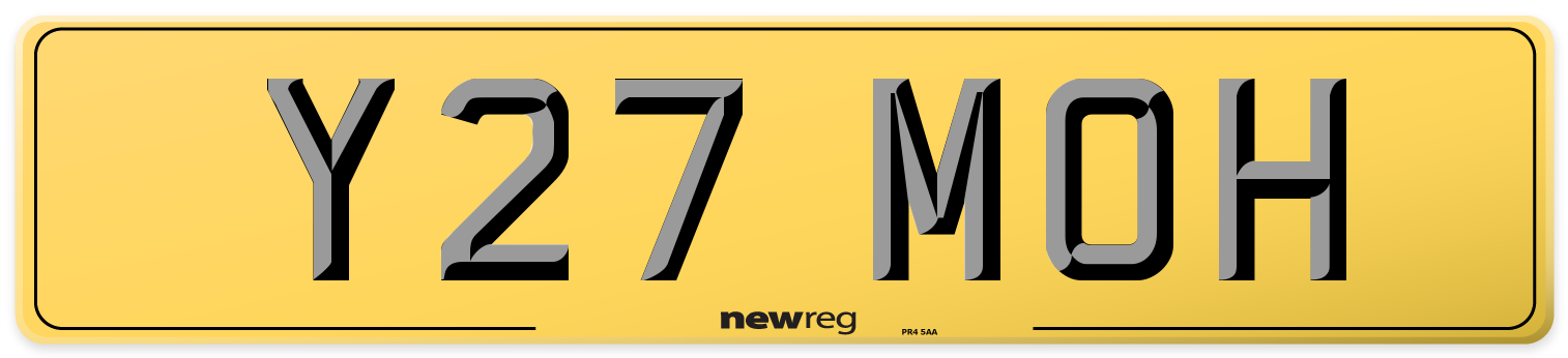 Y27 MOH Rear Number Plate