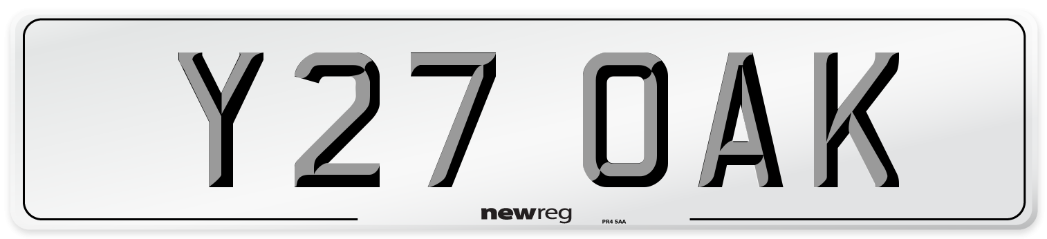 Y27 OAK Front Number Plate