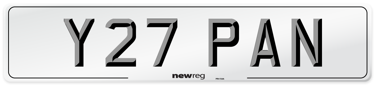 Y27 PAN Front Number Plate