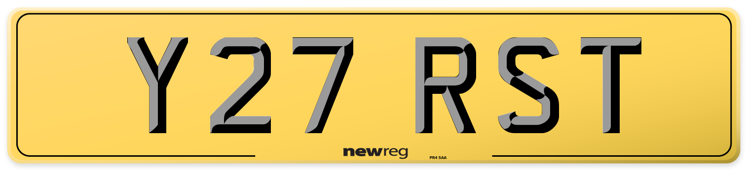 Y27 RST Rear Number Plate
