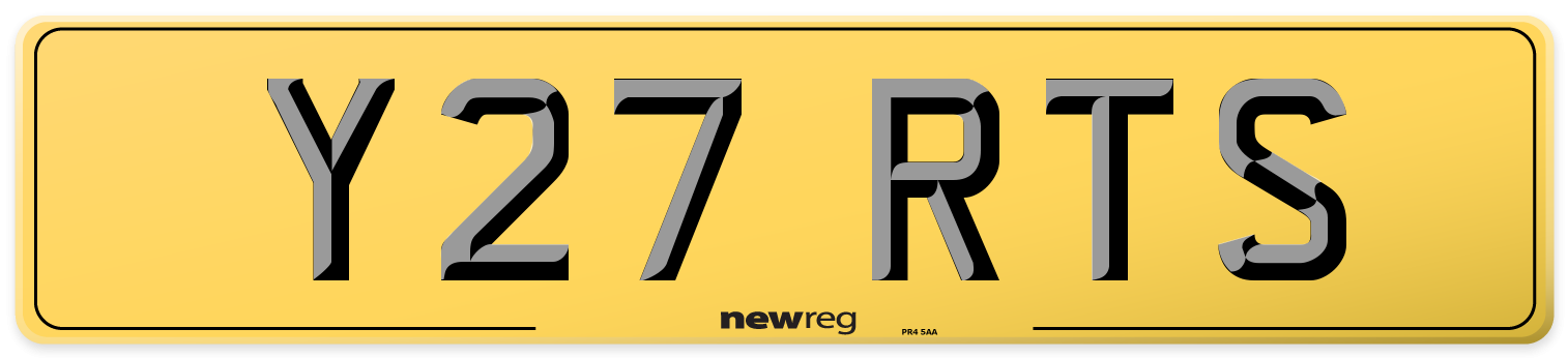 Y27 RTS Rear Number Plate