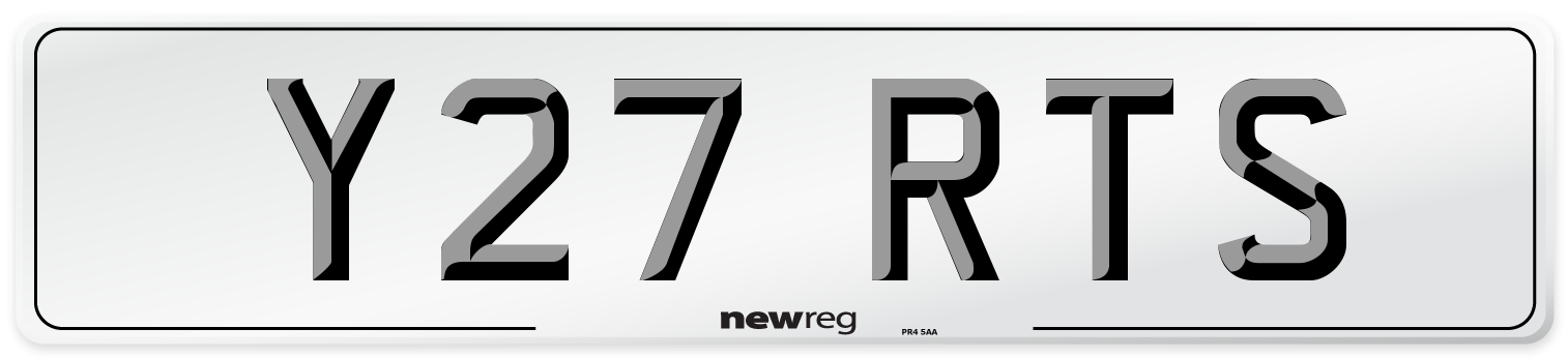 Y27 RTS Front Number Plate