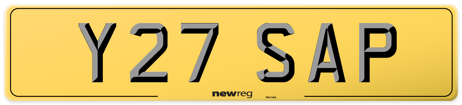 Y27 SAP Rear Number Plate