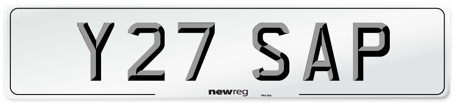 Y27 SAP Front Number Plate