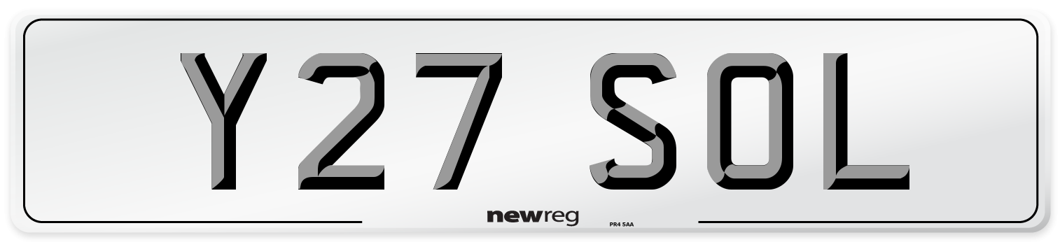 Y27 SOL Front Number Plate