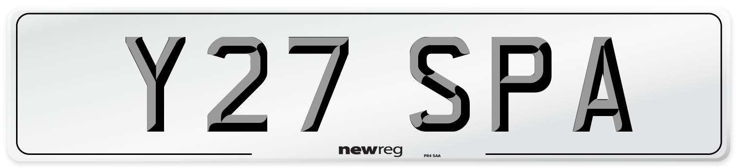Y27 SPA Front Number Plate