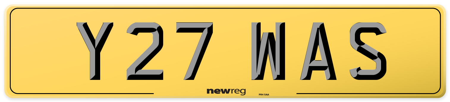 Y27 WAS Rear Number Plate