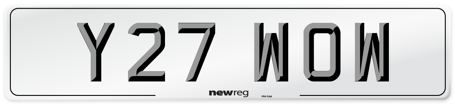 Y27 WOW Front Number Plate