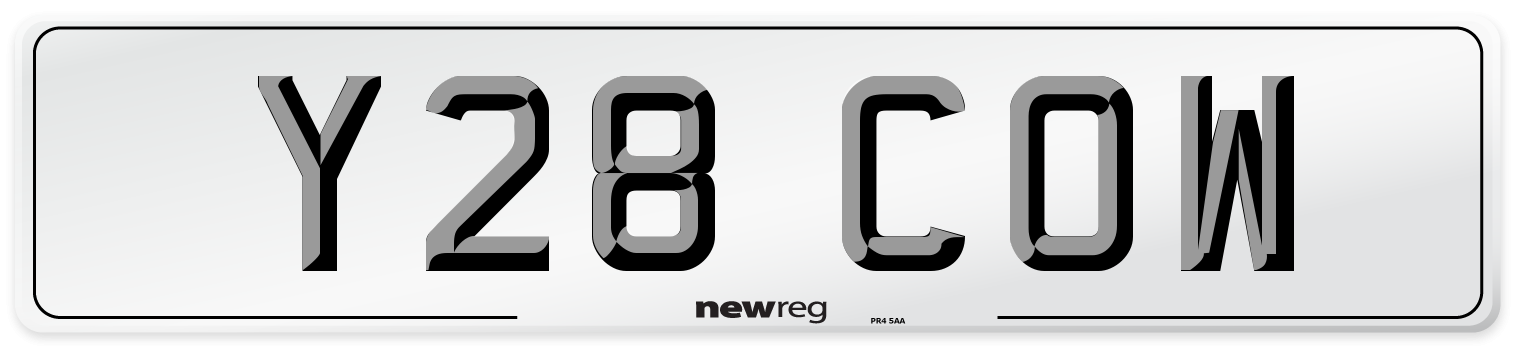 Y28 COW Front Number Plate