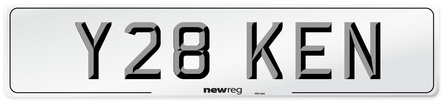 Y28 KEN Front Number Plate