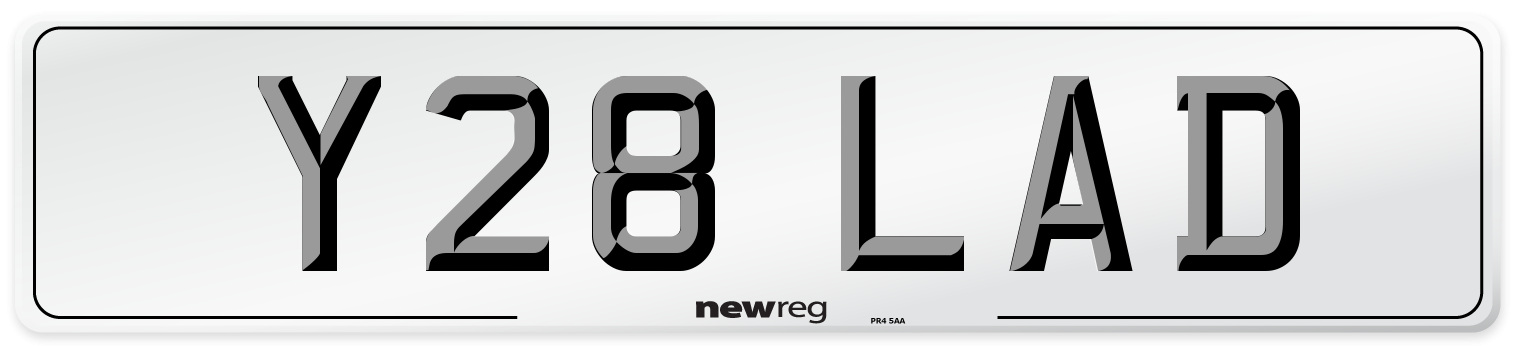 Y28 LAD Front Number Plate