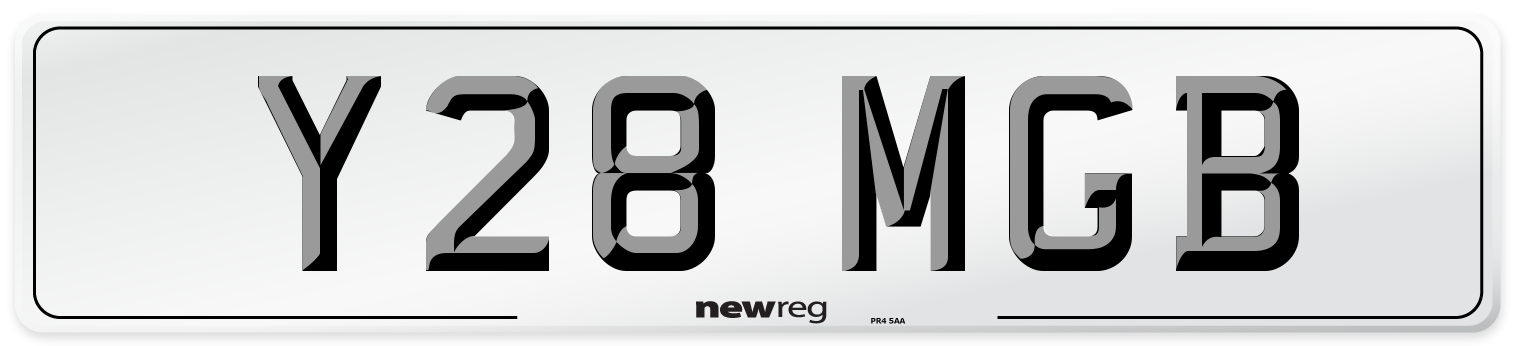 Y28 MGB Front Number Plate