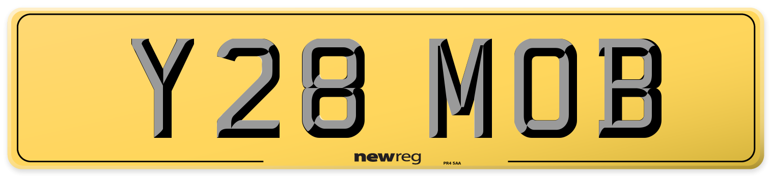 Y28 MOB Rear Number Plate