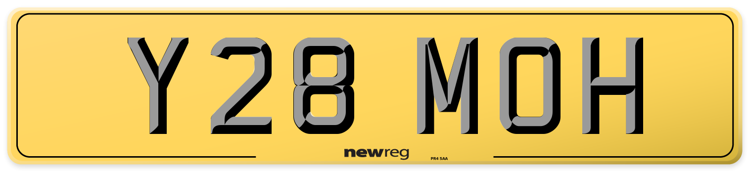 Y28 MOH Rear Number Plate