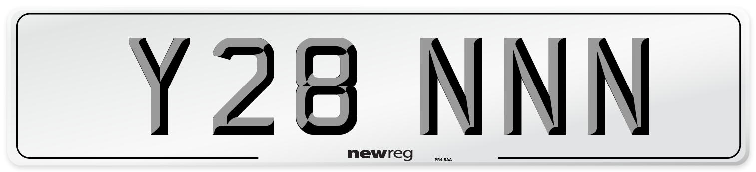 Y28 NNN Front Number Plate