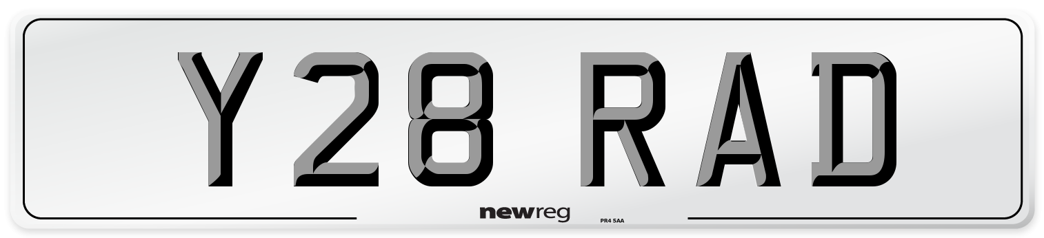 Y28 RAD Front Number Plate