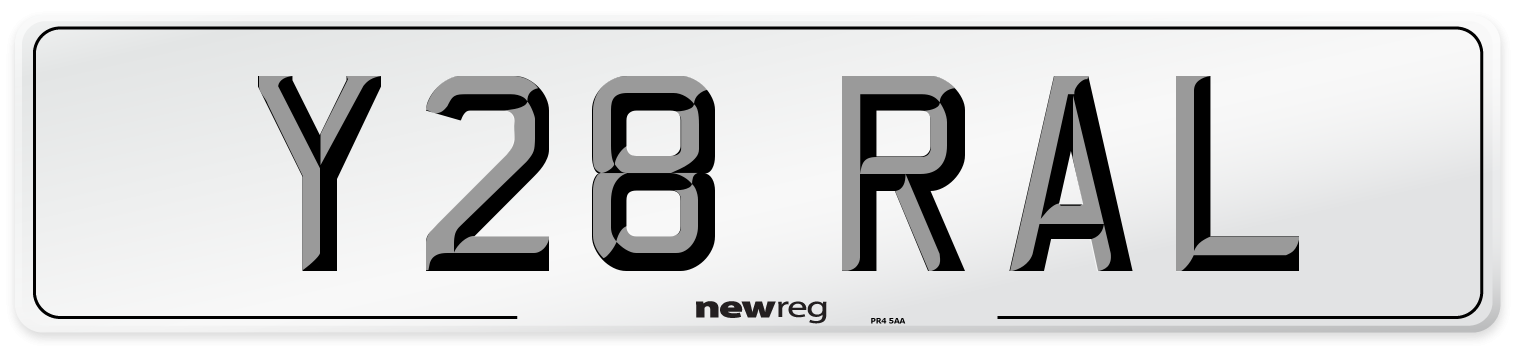 Y28 RAL Front Number Plate
