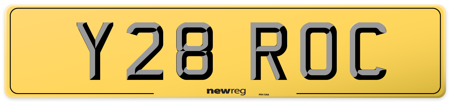 Y28 ROC Rear Number Plate