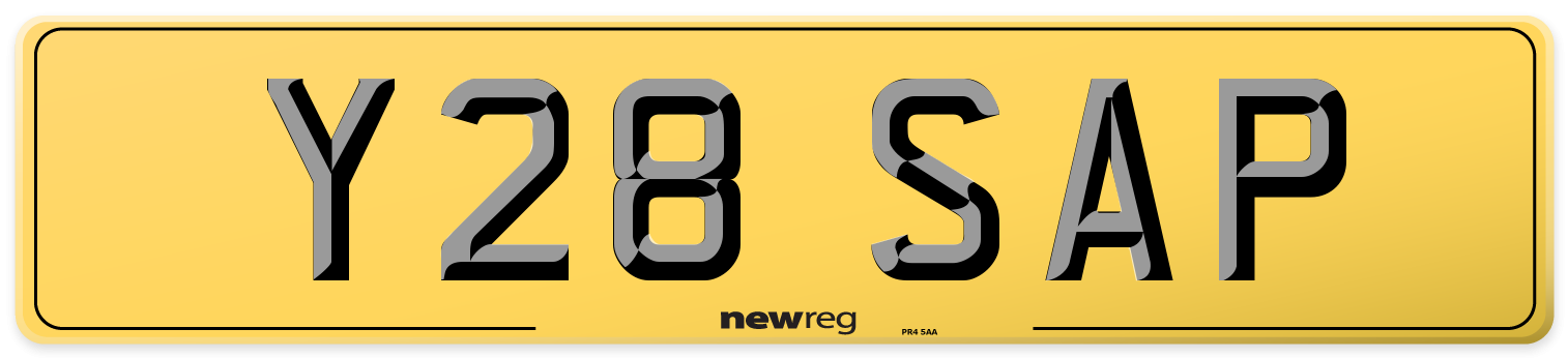 Y28 SAP Rear Number Plate