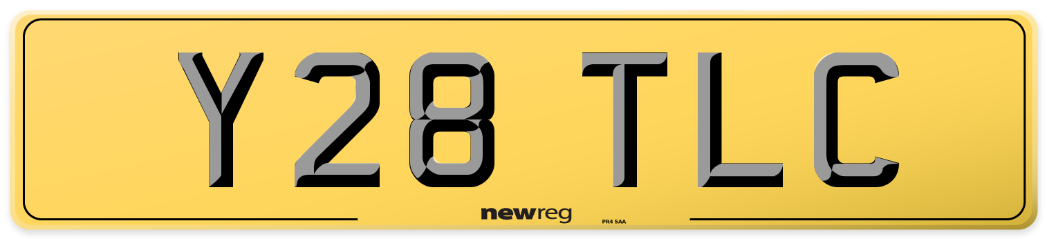 Y28 TLC Rear Number Plate