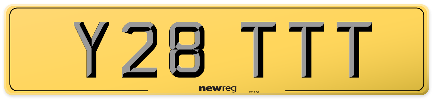 Y28 TTT Rear Number Plate