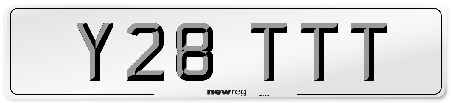 Y28 TTT Front Number Plate