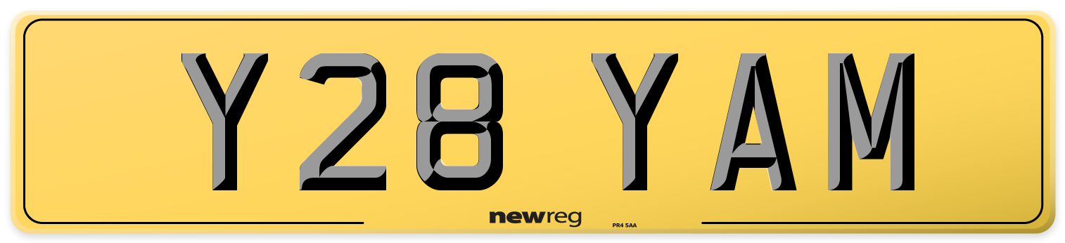 Y28 YAM Rear Number Plate