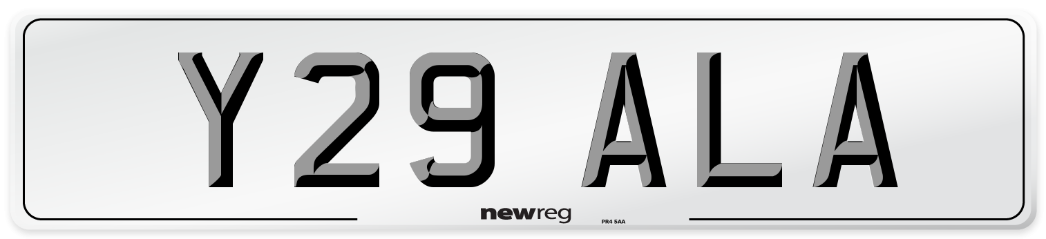 Y29 ALA Front Number Plate