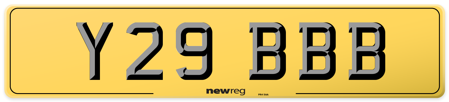 Y29 BBB Rear Number Plate