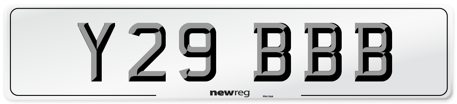 Y29 BBB Front Number Plate