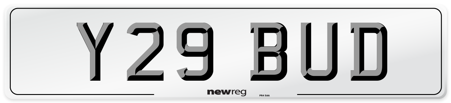 Y29 BUD Front Number Plate