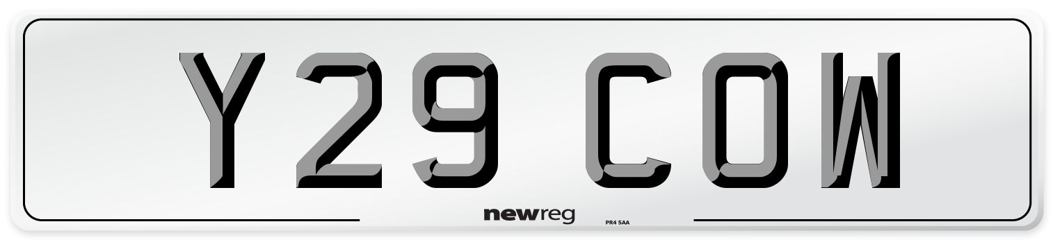 Y29 COW Front Number Plate