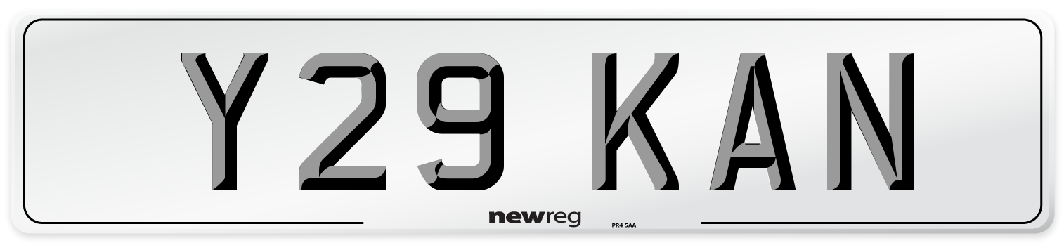 Y29 KAN Front Number Plate