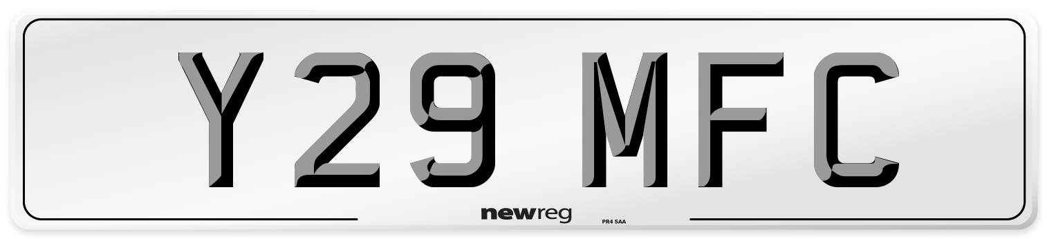 Y29 MFC Front Number Plate