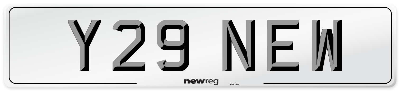 Y29 NEW Front Number Plate