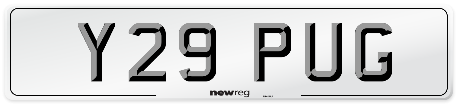 Y29 PUG Front Number Plate