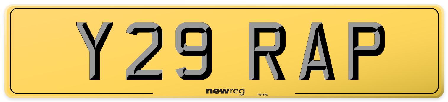Y29 RAP Rear Number Plate