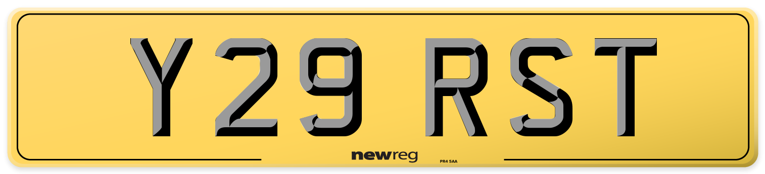 Y29 RST Rear Number Plate
