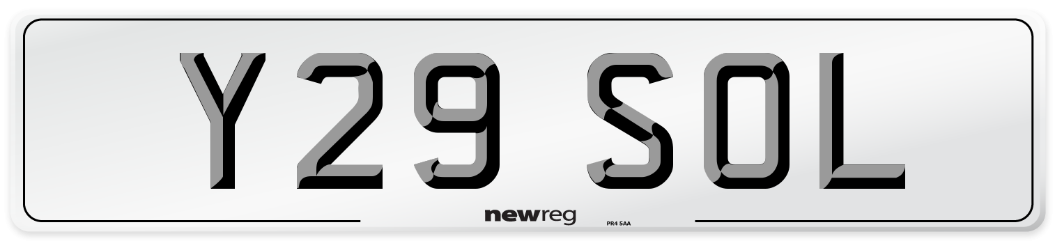 Y29 SOL Front Number Plate