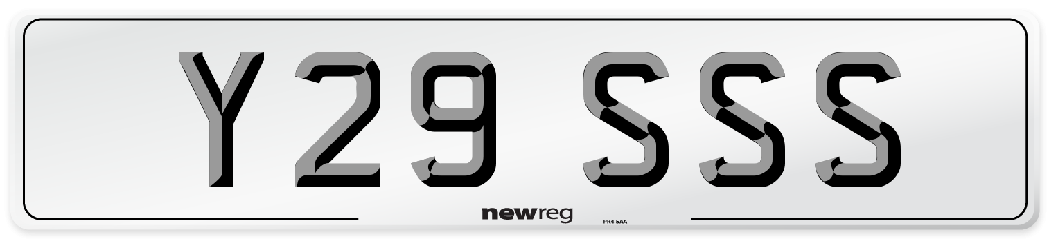 Y29 SSS Front Number Plate