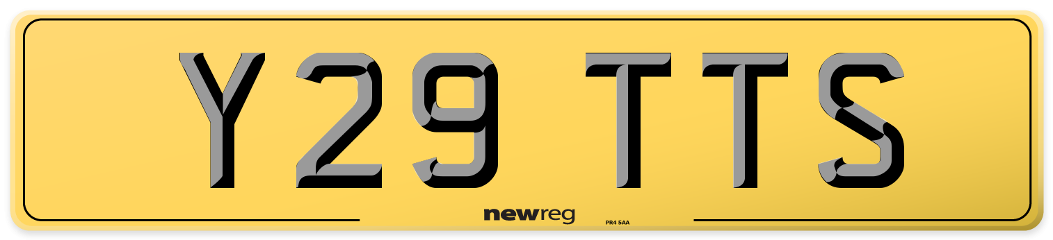 Y29 TTS Rear Number Plate