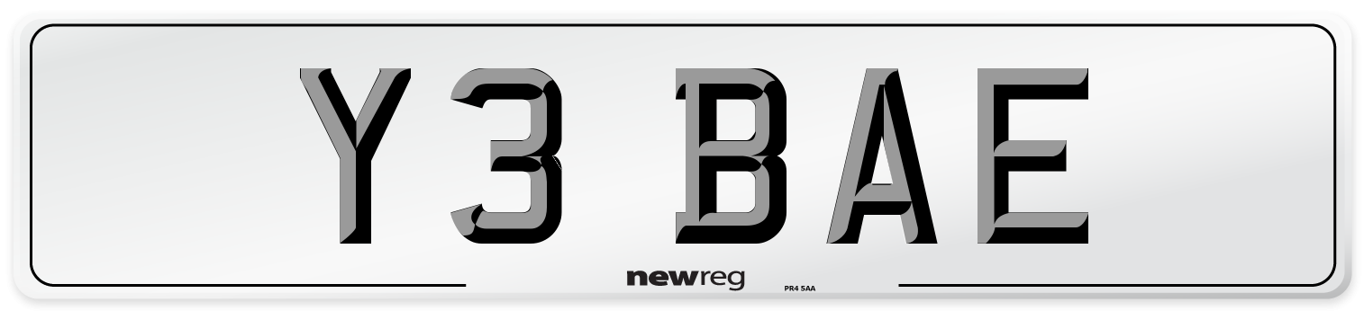 Y3 BAE Front Number Plate