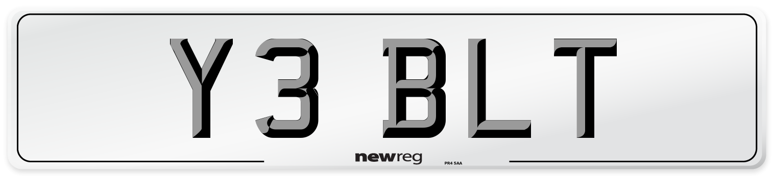 Y3 BLT Front Number Plate