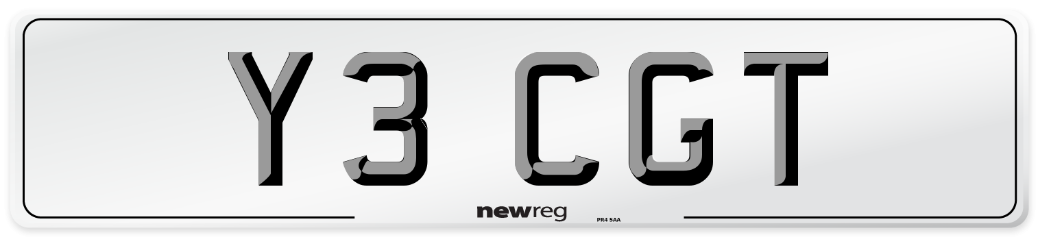 Y3 CGT Front Number Plate