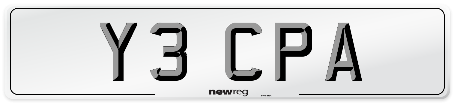 Y3 CPA Front Number Plate