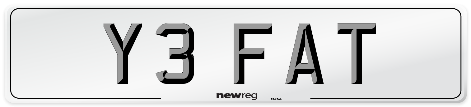 Y3 FAT Front Number Plate