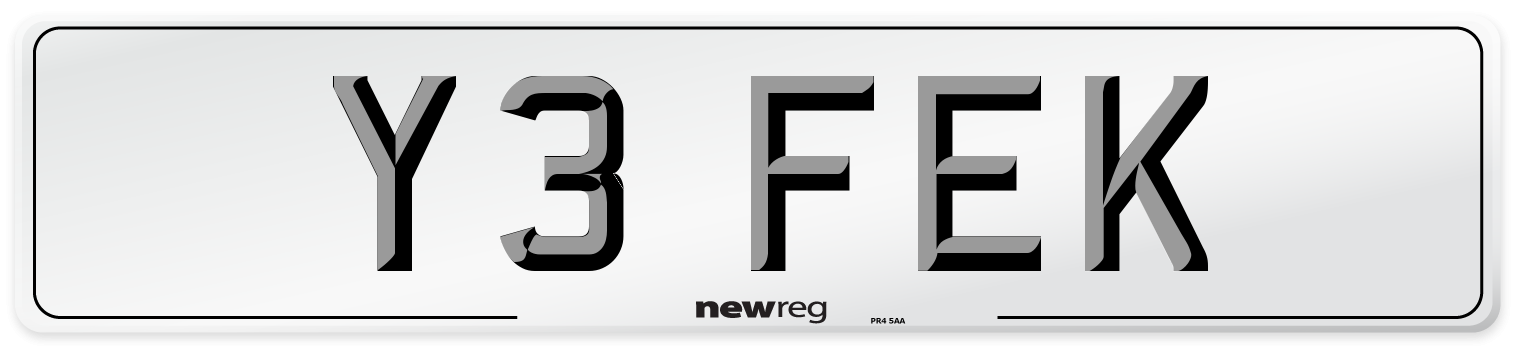 Y3 FEK Front Number Plate