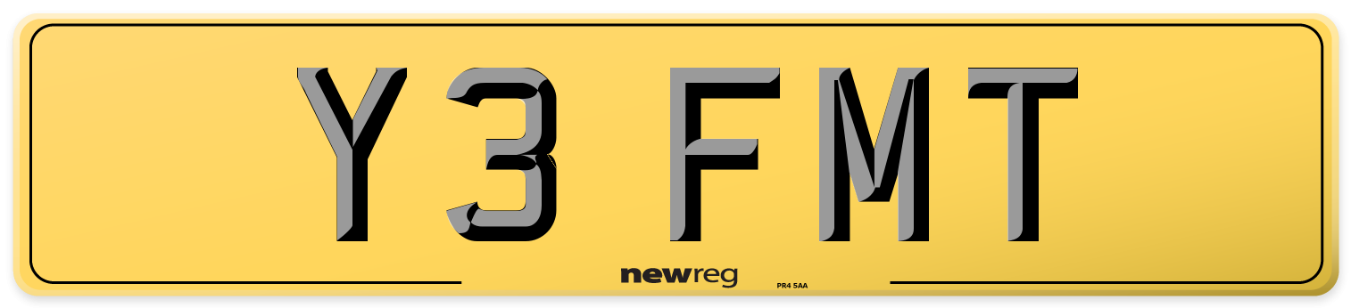 Y3 FMT Rear Number Plate